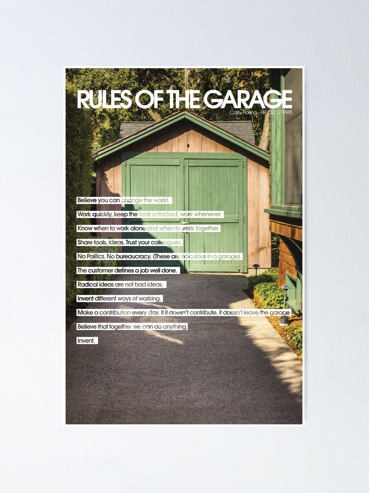 "Rules of the Garage" Poster for Sale by danilocruz81 Redbubble