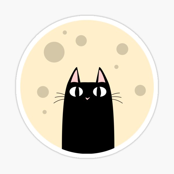 BLACK CAT MOON Sticker