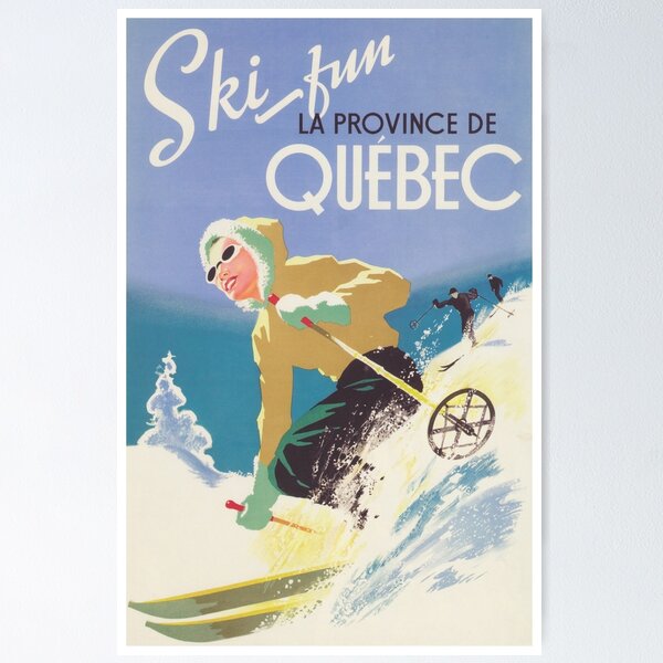 Vintage Travel Poster - Ski in Old Quebec Poster for Sale by Gin Neko