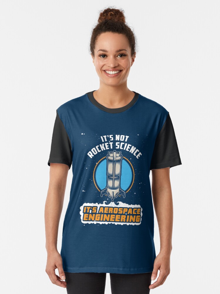 Thumbnail 2 von 5, Grafik T-Shirt, Rocket Science Aerospace Engineering - Funny Aviation Quotes Gift designt und verkauft von yeoys.