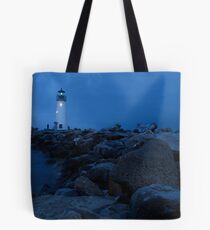 Lighthouse At Night Tote Bag