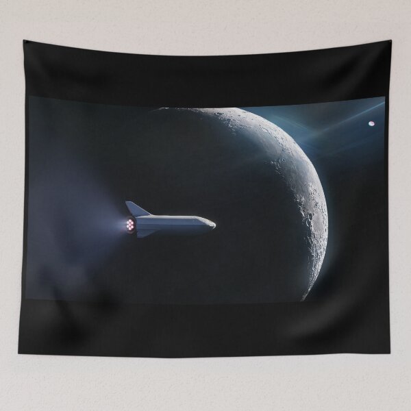 Item preview, SpaceX BFR Passing the Moon designed and sold by bobbooo.