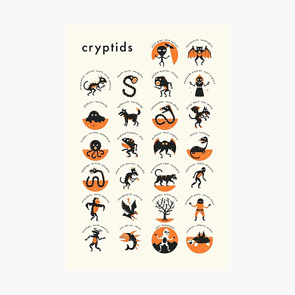 CRYPTIDS A-Z Photographic Print