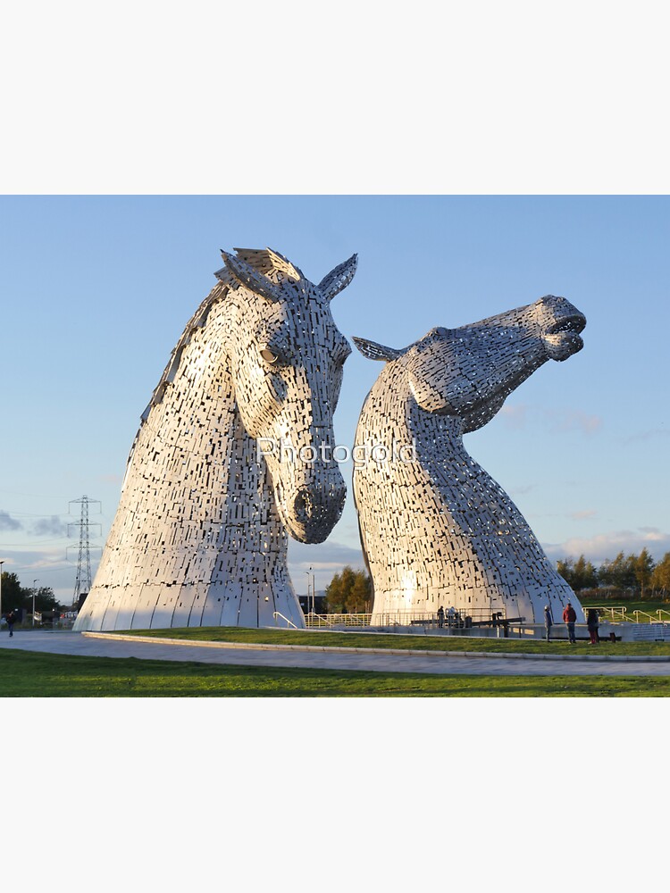 Thumbnail 3 of 3, Sticker, the Kelpies, Helix park, Falkirk designed and sold by goldyart.