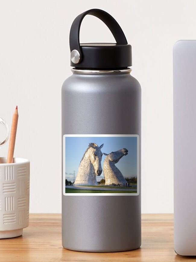 Thumbnail 1 of 3, Sticker, the Kelpies, Helix park, Falkirk designed and sold by goldyart.