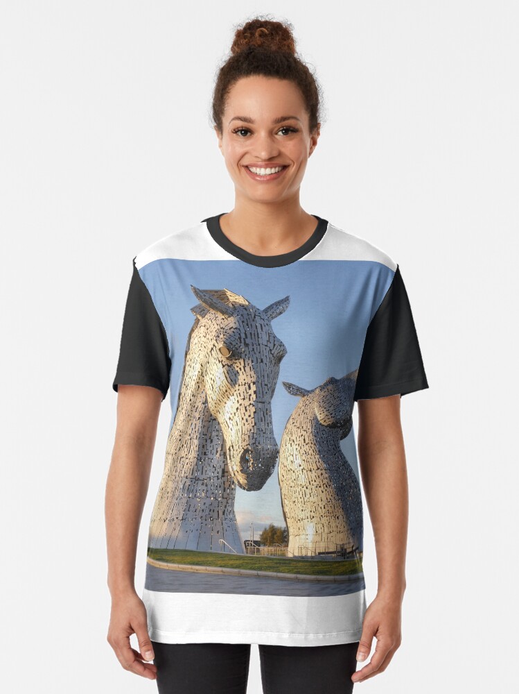 Alternate view of the Kelpies, Helix park, Falkirk Graphic T-Shirt