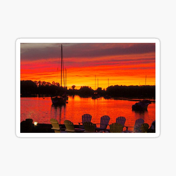 Item preview, Blood Red Sunset At the Dock designed and sold by Nancy Richard.