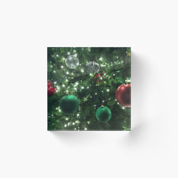 Christmas Baubles Acrylic Block