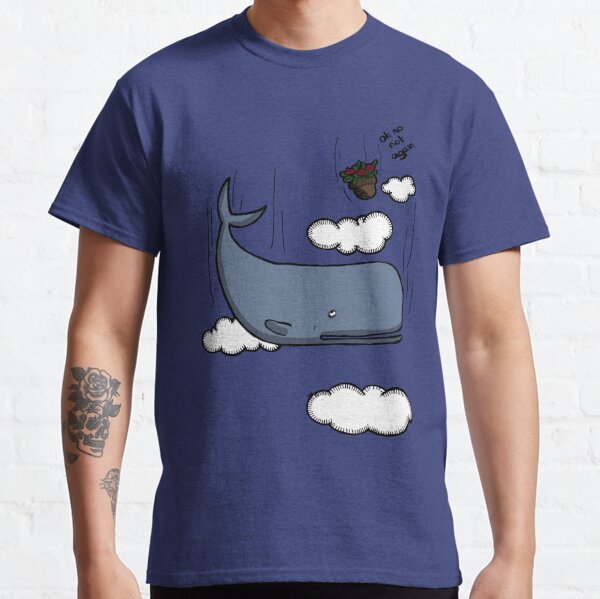 Sperm whale and petunias Classic T-Shirt
