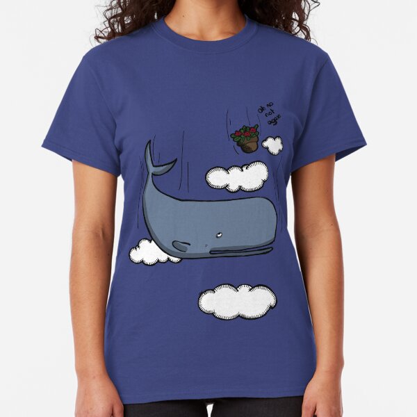 Sperm whale and petunias Classic T-Shirt