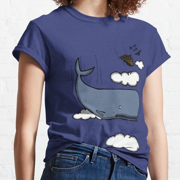 Sperm whale and petunias Classic T-Shirt