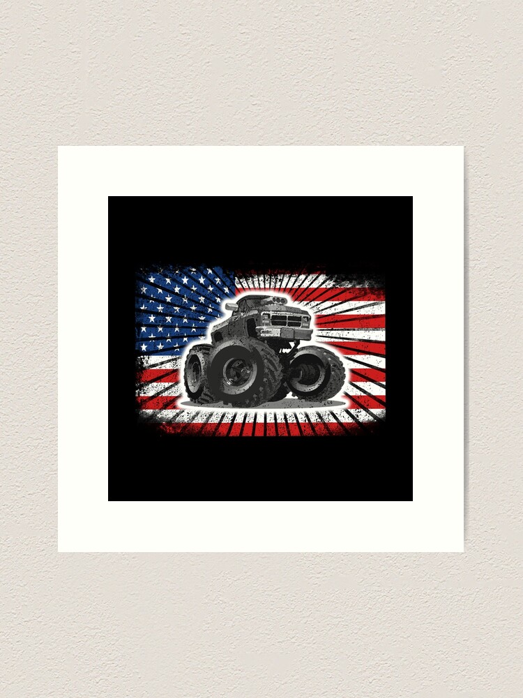 Monster Truck 4x4 - Kids Room Art - Framed Poster