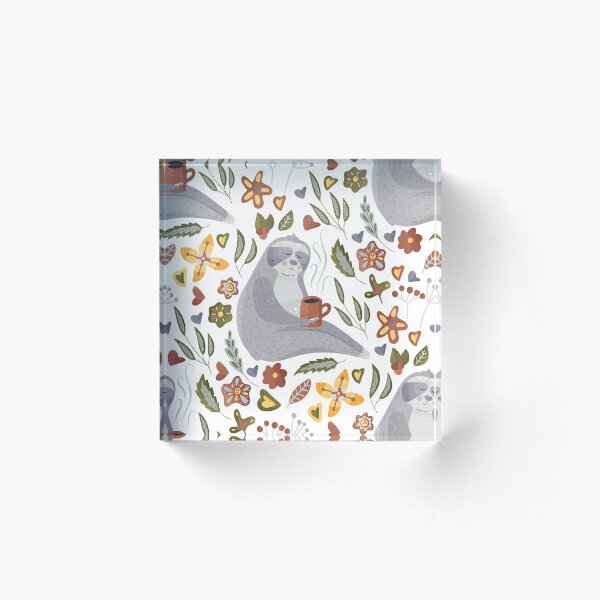Item preview, Cute cartoon sloth drinking coffee. designed and sold by Red-Ink.