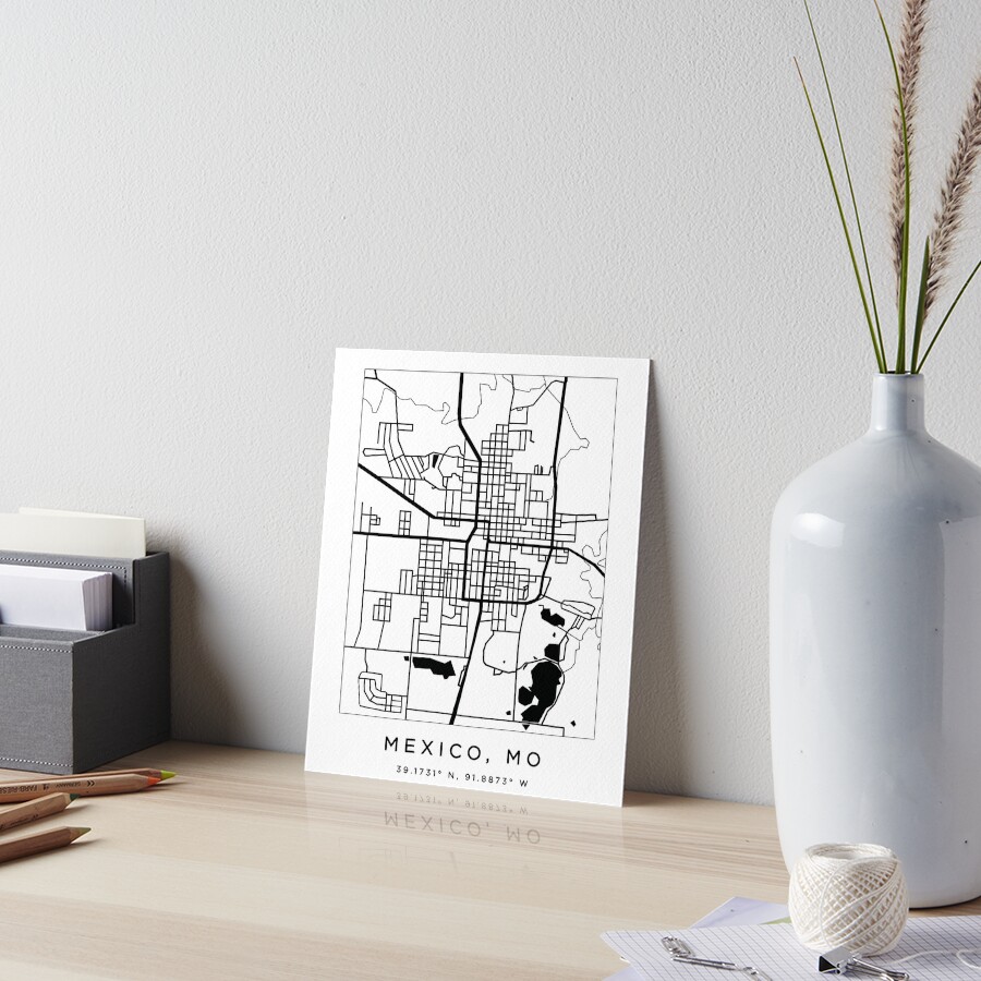 "Mexico, Missouri Map" Art Board Print by kamekern | Redbubble