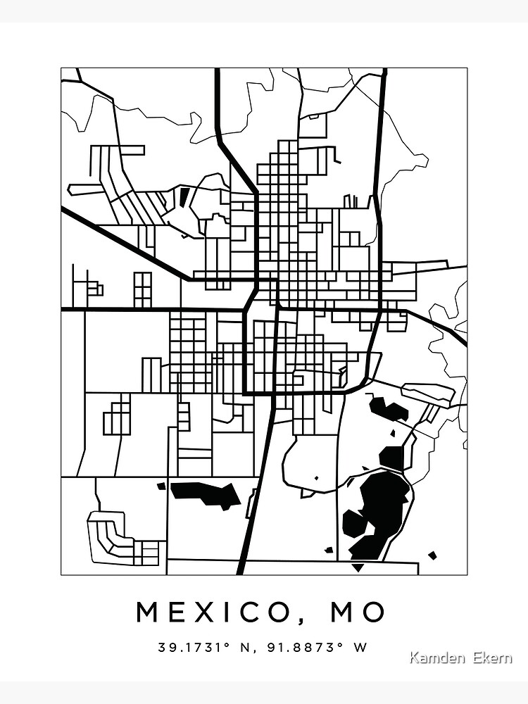 "Mexico, Missouri Map" Art Print by kamekern Redbubble