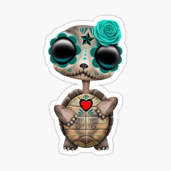 Sea turtle sticker Sugar skull sticker Tortoise StickerTurtle StickerSea CreatureSugar Skull Sea Turtle StickerTortoise Sugar Skull