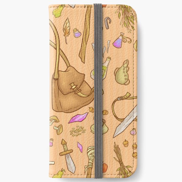 Dangerous To Go Alone - D&D Inventory (gold) iPhone Wallet