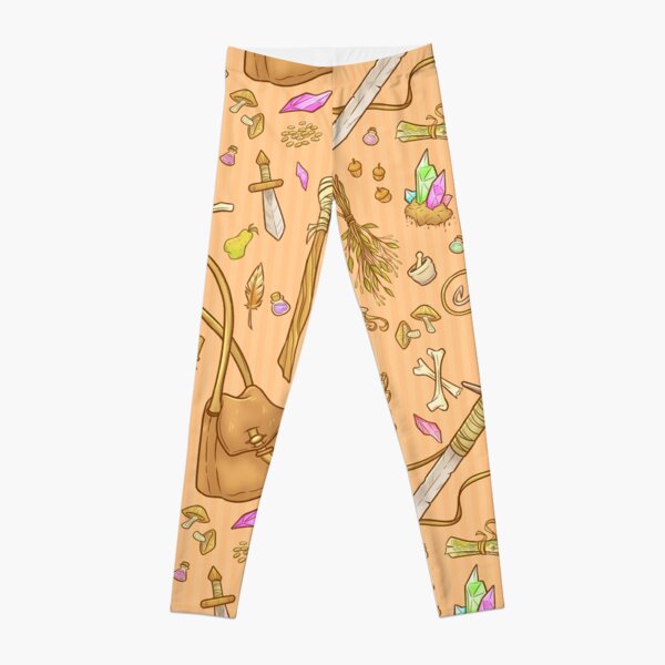 Dangerous To Go Alone - D&D Inventory (gold) Leggings