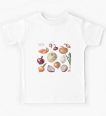 illustration of retro organic Onions set Kids Tee