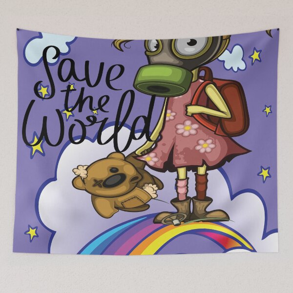 Item preview, Save the World Unicorn Unicorn Background Pollution Rise Against Pollution Polluted World designed and sold by ProjectX23.