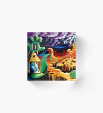 Trippy Psychedelic Visionary Surreal Psy Art titled “The Practical Deception” by Vincent Monaco. Acrylic Block