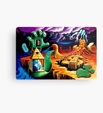 Trippy Psychedelic Visionary Surreal Psy Art titled “The Practical Deception” by Vincent Monaco. Metal Print