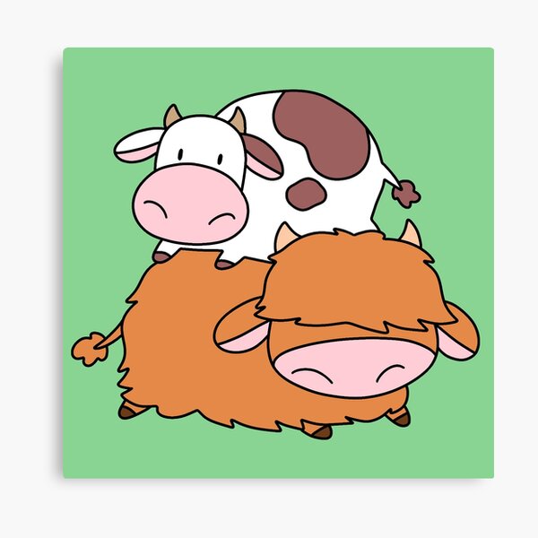 Impression Sur Toile Joyeux Anniversaire Vache Highland Par Saradaboru Redbubble