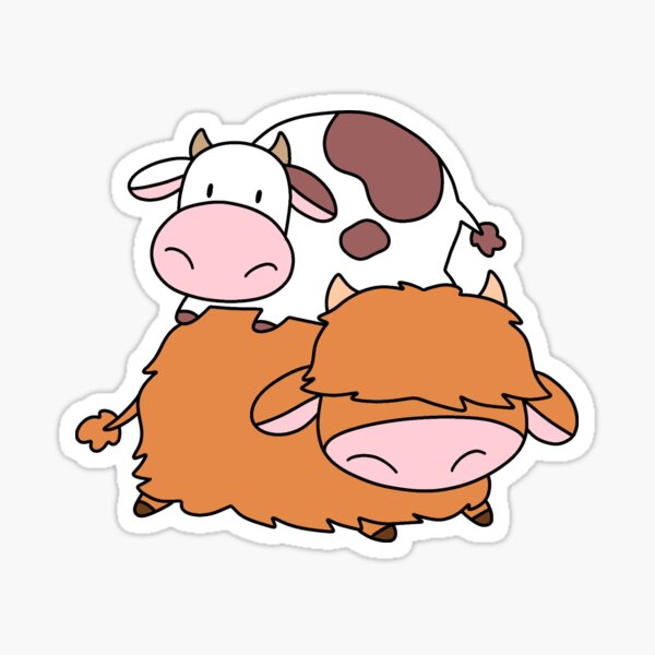 Vista previa del artículo con la obra «Vaca de montaña y pequeña vaca moteada», diseñado y vendido por SaradaBoru.