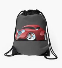 Red Hot Rod Restomod Custom Coupe Drawstring Bag
