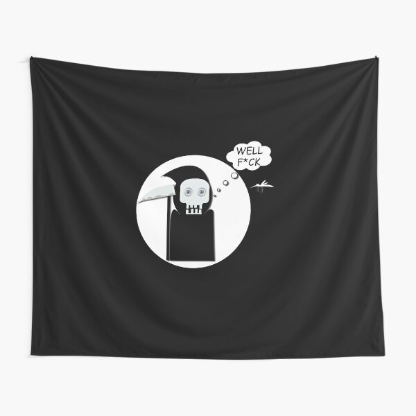 Grim Reaper Scared Of Mosquito Gift Idea Tapestry By