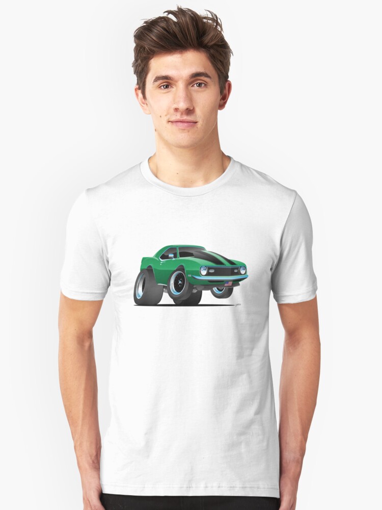 Alternate view of Classic 60’s American Muscle Car Cartoon Slim Fit T-Shirt