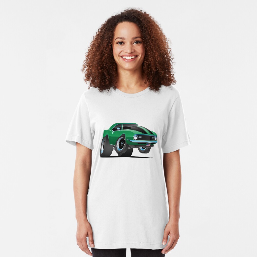 Classic 60’s American Muscle Car Cartoon Slim Fit T-Shirt