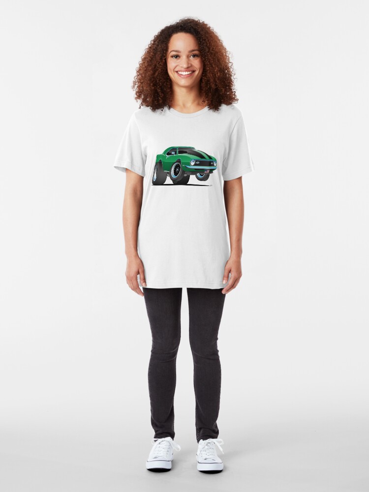 Alternate view of Classic 60’s American Muscle Car Cartoon Slim Fit T-Shirt