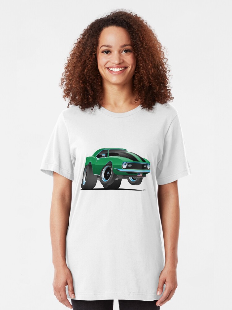 Alternate view of Classic 60’s American Muscle Car Cartoon Slim Fit T-Shirt