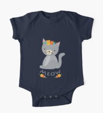 Cute MEOW Funny Cat for Kids Gift One Piece - Short Sleeve