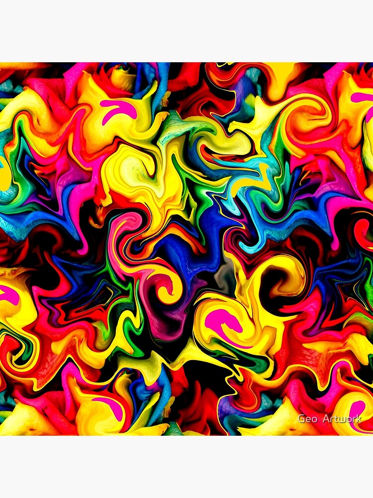 Thumbnail 4 of 4, Pillow, Abstract Designs: Cute Bright Colorful Rainbow Artwork Pattern designed and sold by BDMcT.