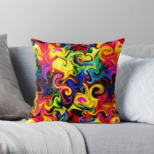 Abstract Designs: Cute Bright Colorful Rainbow Artwork Pattern  Throw Pillow