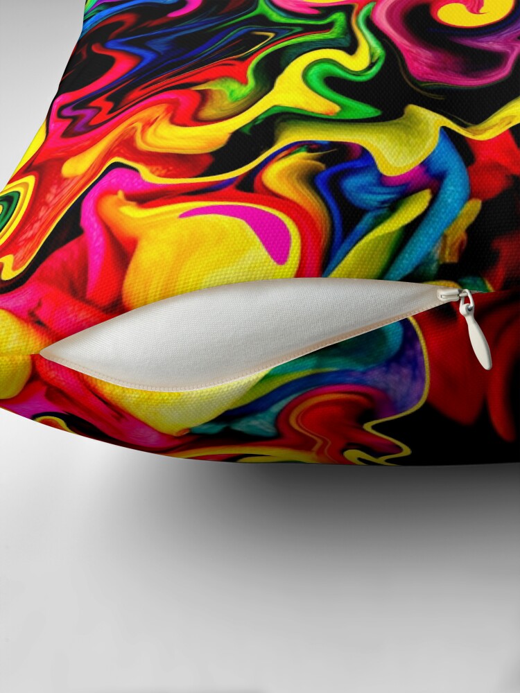 Thumbnail 2 of 4, Pillow, Abstract Designs: Cute Bright Colorful Rainbow Artwork Pattern designed and sold by BDMcT.