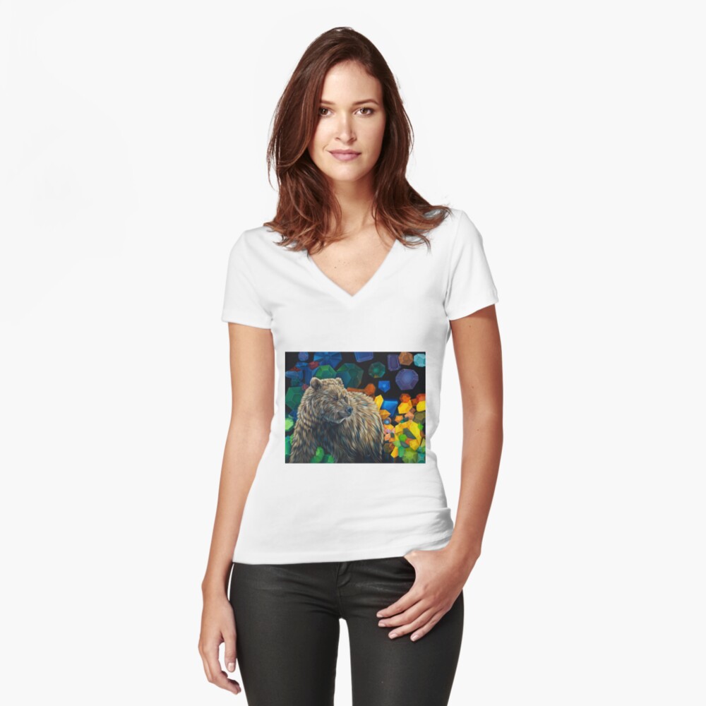 Item preview, Fitted V-Neck T-Shirt designed and sold by missjuliec.
