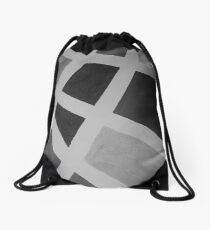 Black and white Geometry Drawstring Bag