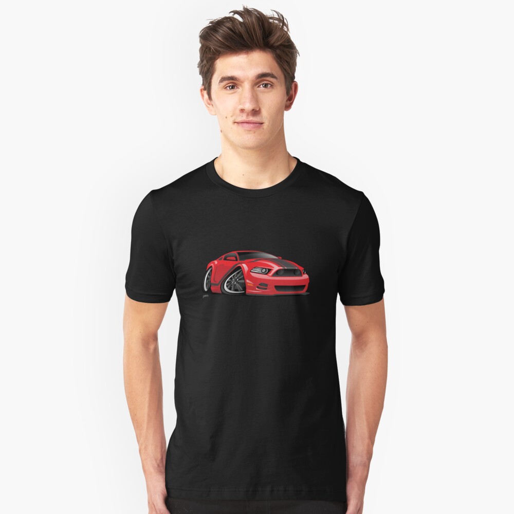 American Muscle Car Cartoon Illustration Slim Fit T-Shirt