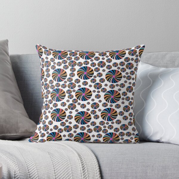 Rainbow Circles Colorful Pattern Throw Pillow