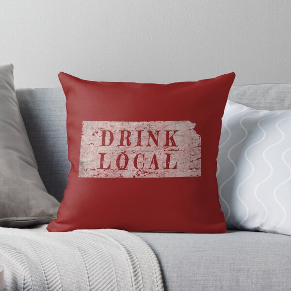 Kansas drink local craft beer design Throw Pillow
