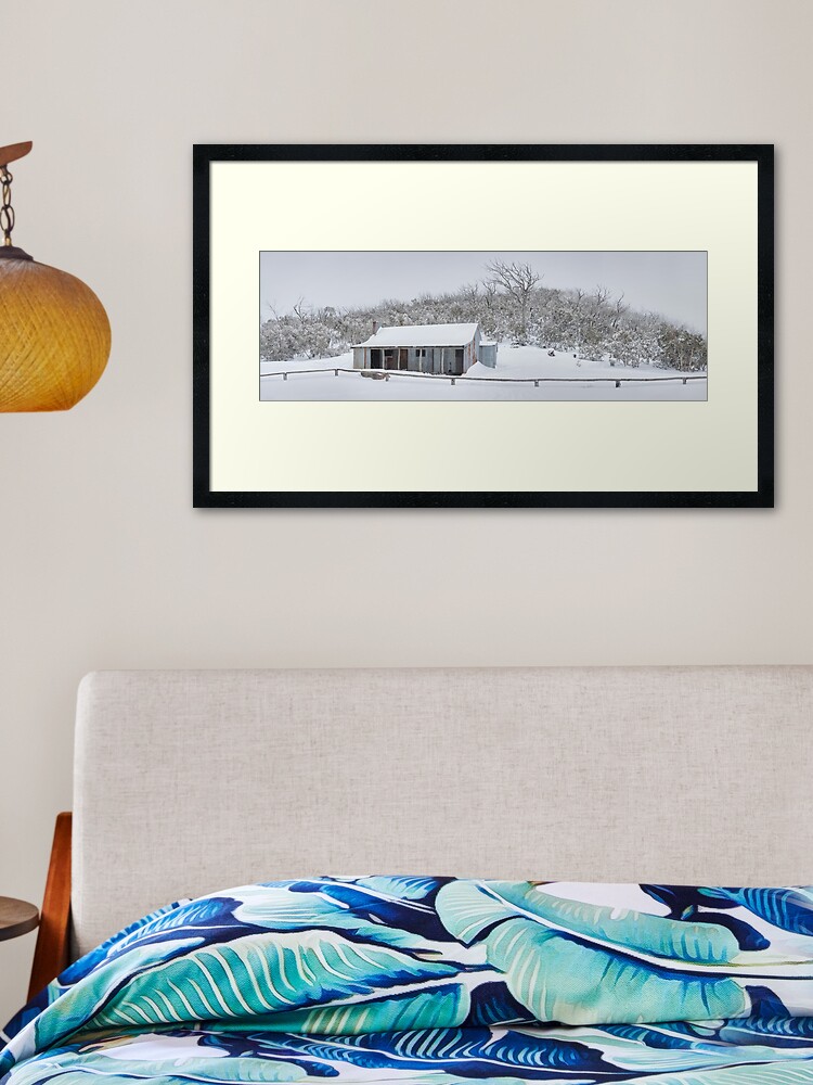 Thumbnail 2 of 7, Framed Art Print, Winter Refuge, Bluff Hut, Alpine National Park, Victoria, Australia designed and sold by Chockstone.