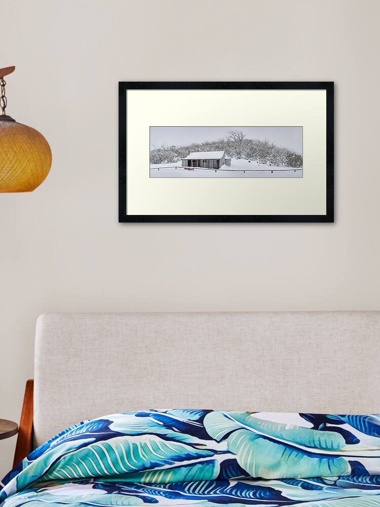 Thumbnail 2 of 7, Framed Art Print, Winter Refuge, Bluff Hut, Alpine National Park, Victoria, Australia designed and sold by Chockstone.