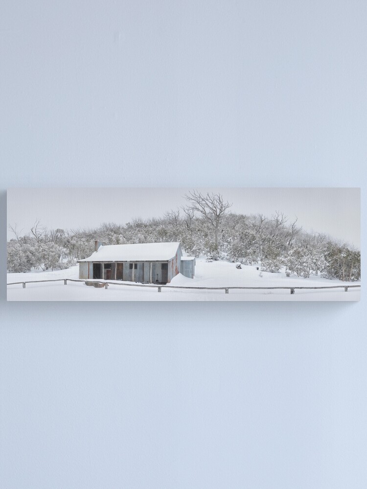 Thumbnail 1 of 3, Canvas Print, Winter Refuge, Bluff Hut, Alpine National Park, Victoria, Australia designed and sold by Chockstone.