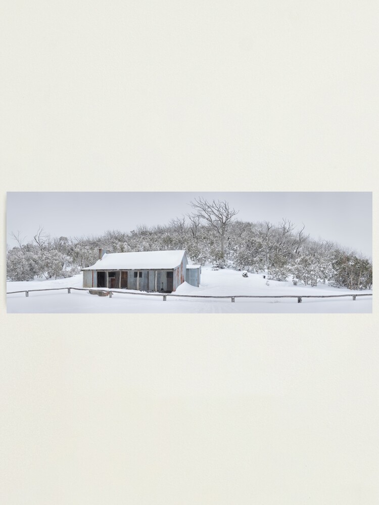 Thumbnail 1 of 3, Photographic Print, Winter Refuge, Bluff Hut, Alpine National Park, Victoria, Australia designed and sold by Chockstone.