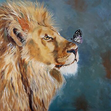 lion and butterfly painting