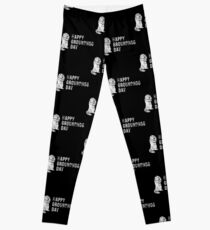 Awesome Happy Groundhog Day with Groundhog Silhouette Leggings