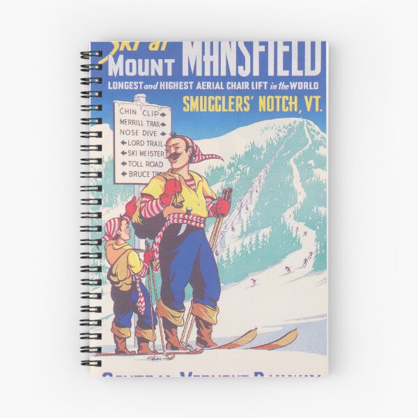 Item preview, Ski at Mount Mansfield Vermont Vintage Travel Ski Poster designed and sold by vintagevivian.